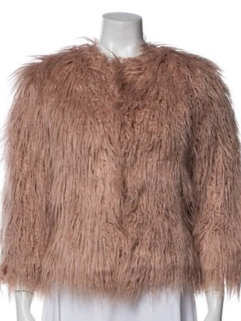 Theory Pink Mongolian Style Faux Fur Jacket, Sz S/M